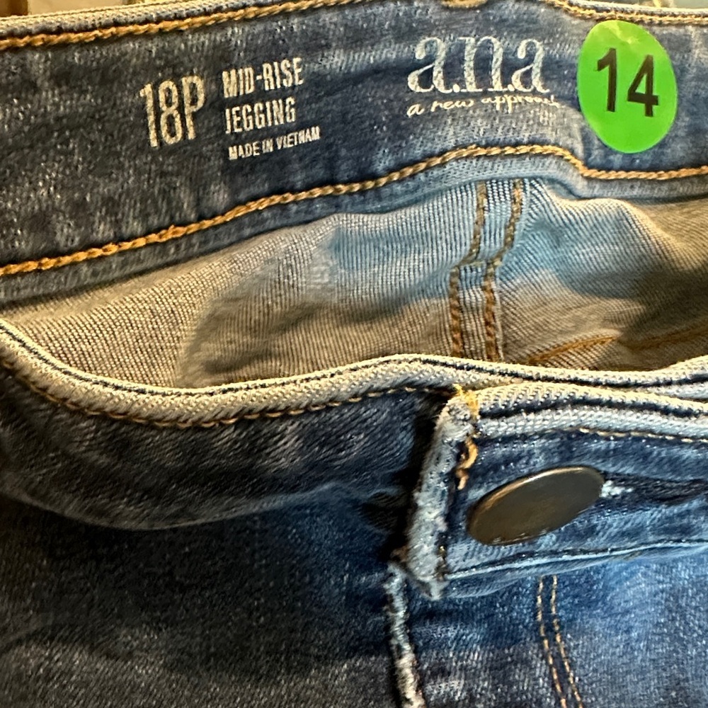 a.n.a Dark Blue Distressed Ankle Jeans - Picture 3 of 3